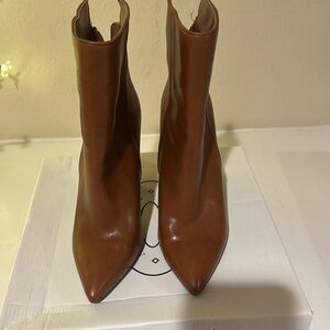 Elegant Brown Leather Ankle Boots
